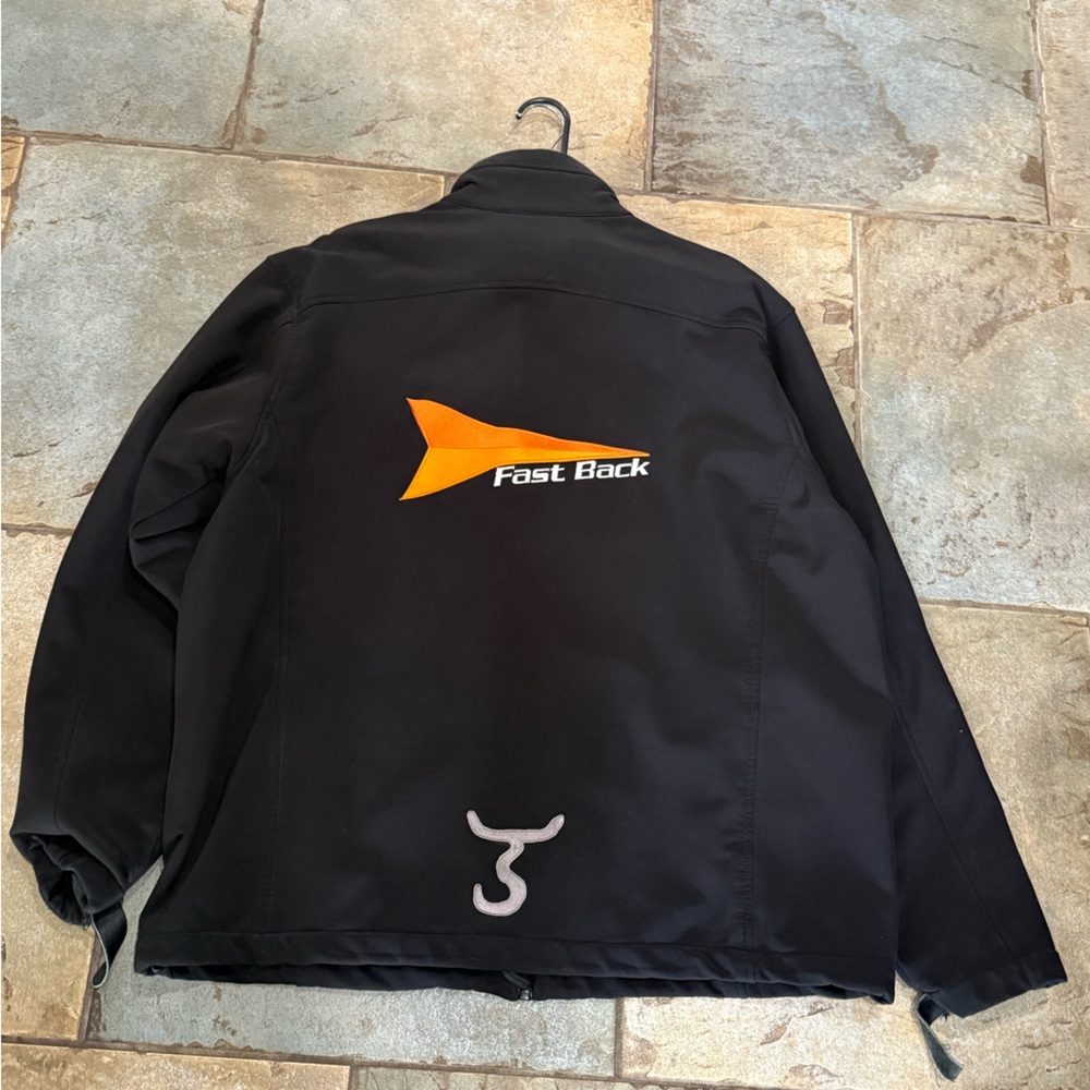 Fast Back Ropes  Black Jacket with Orange and Gray Accents